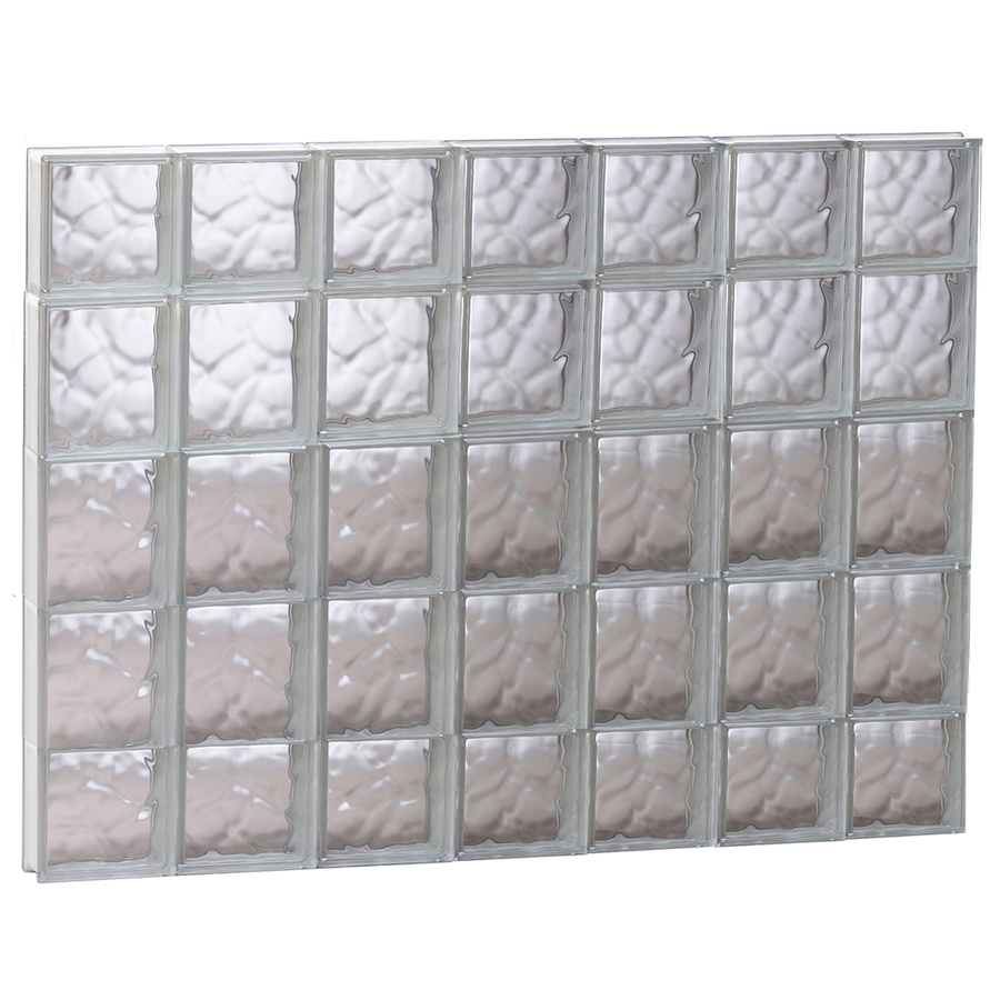 REDI2SET 40 5/8 in x 35 1/4 in Wavy Pattern Series Frameless Replacement Glass Block Window