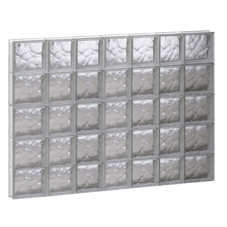 REDI2SET 44 3/4 in x 37 1/4 in Wavy Pattern Series Frameless Replacement Glass Block Window