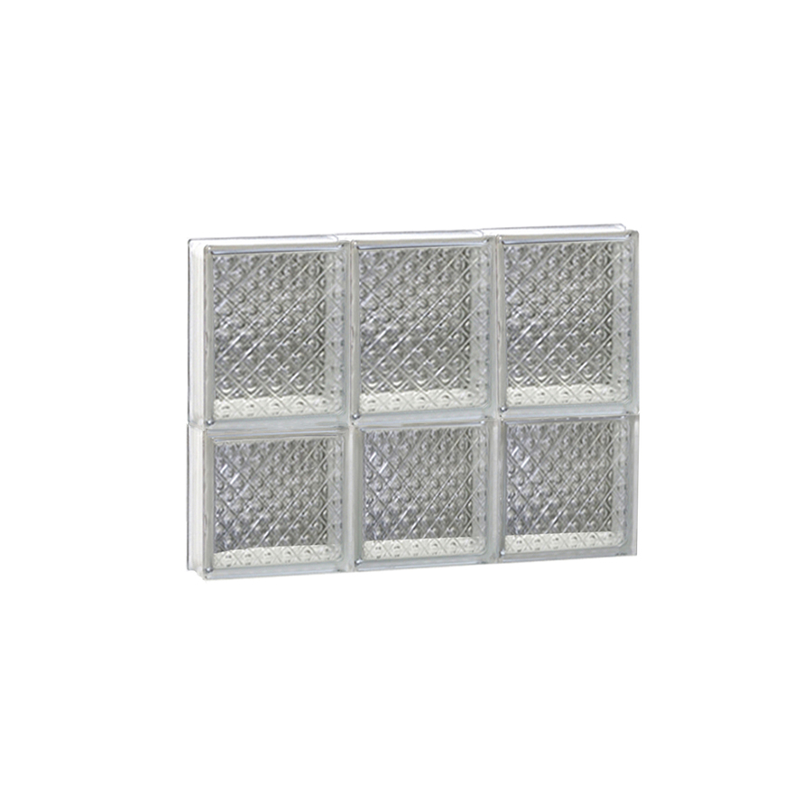 REDI2SET Diamond Glass Pattern Frameless Replacement Glass Block Window (Rough Opening 18 in x 14 in; Actual 17.25 in x 13.5 in)