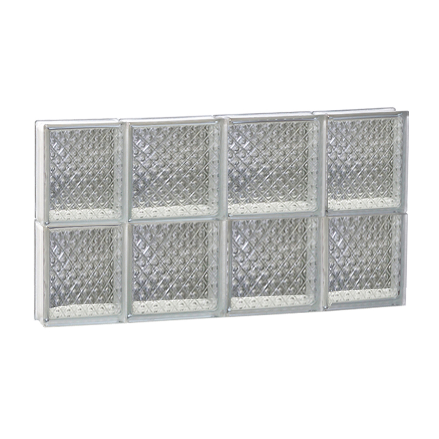 REDI2SET 28 in x 16 in Diamond Pattern Series Frameless Replacement Glass Block Window