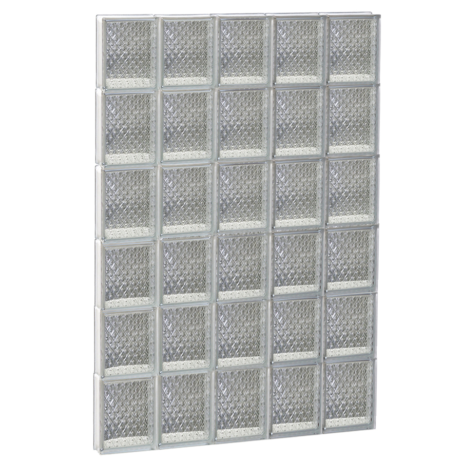 REDI2SET 30 in x 48 in Diamond Pattern Series Frameless Replacement Glass Block Window