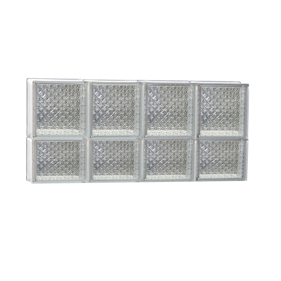 REDI2SET 32 in x 14 in Diamond Pattern Series Frameless Replacement Glass Block Window