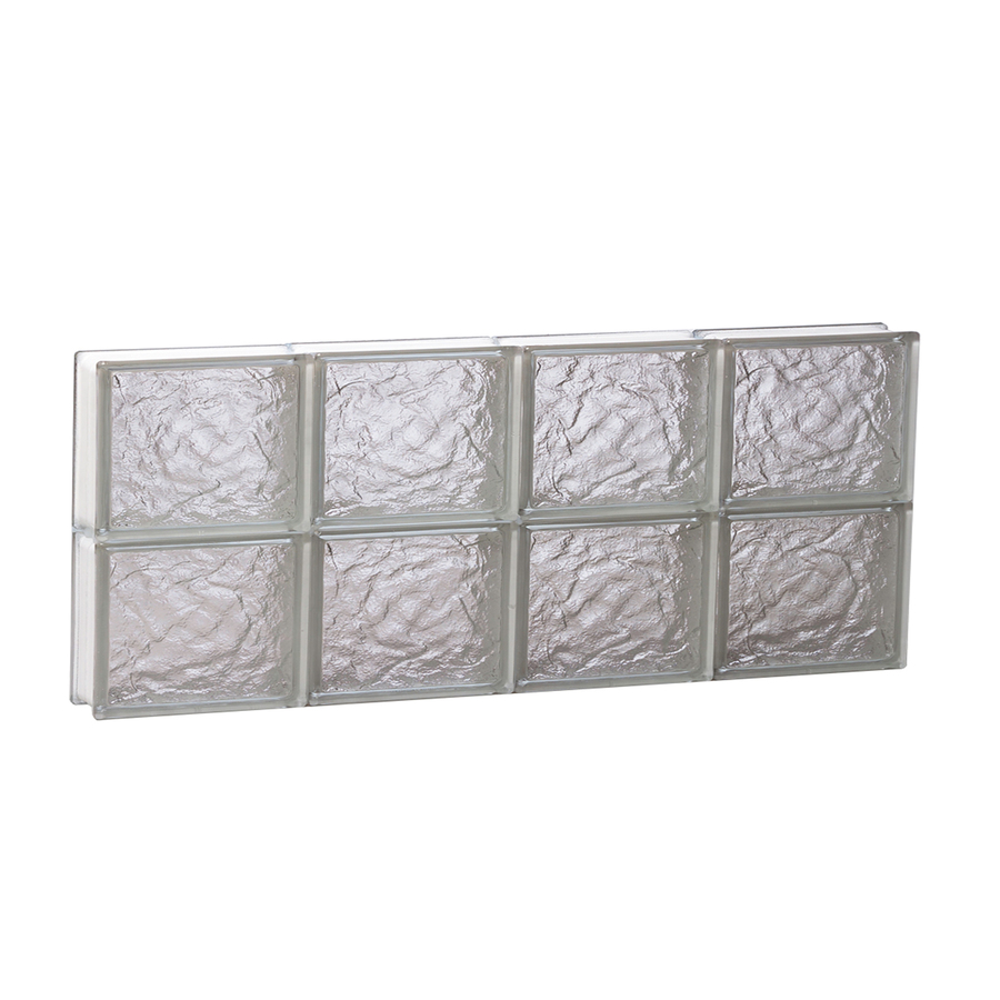 REDI2SET 32 in x 12 in Ice Pattern Frameless Replacement Glass Block Window