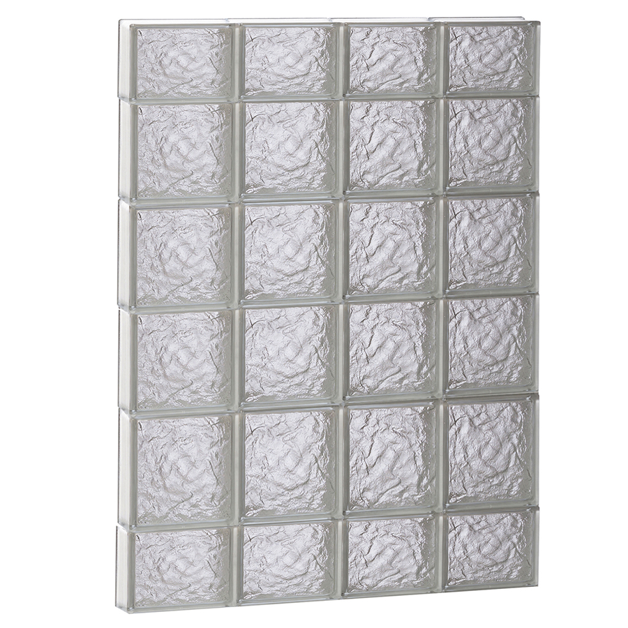 REDI2SET 32 in x 44 in Ice Pattern Frameless Replacement Glass Block Window