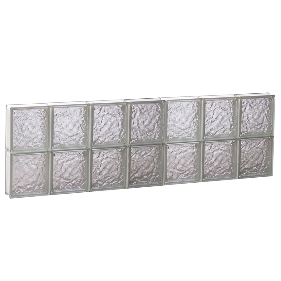 REDI2SET 42 in x 16 in Ice Pattern Series Frameless Replacement Glass Block Window