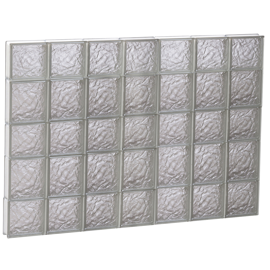 REDI2SET 42 in x 34 in Ice Pattern Series Frameless Replacement Glass Block Window