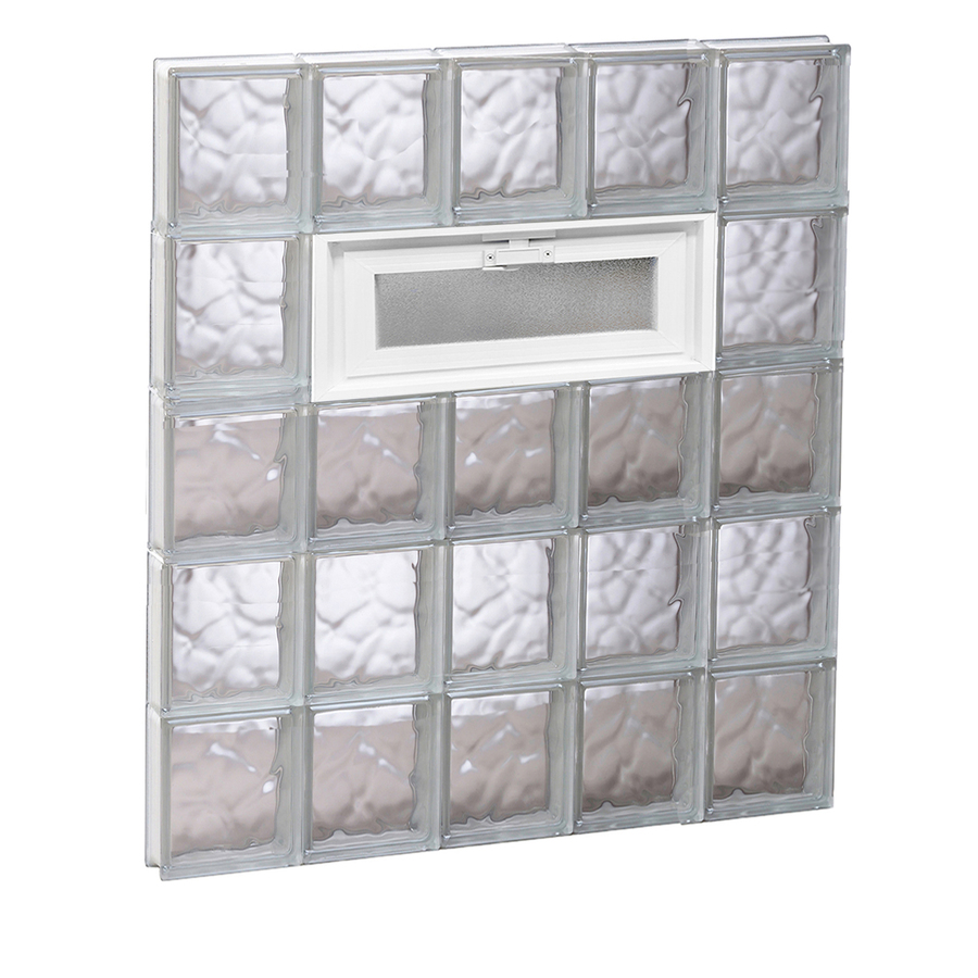 REDI2SET 30 in x 40 in Wavy Pattern Series Frameless Replacement Glass Block Window