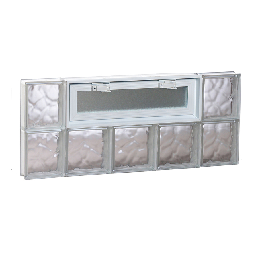 REDI2SET 36 in x 16 in Wavy Glass Pattern Series Frameless Replacement Glass Block Window
