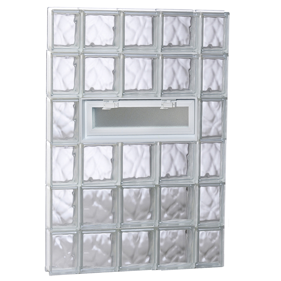 REDI2SET 36 in x 48 in Wavy Glass Pattern Series Frameless Replacement Glass Block Window