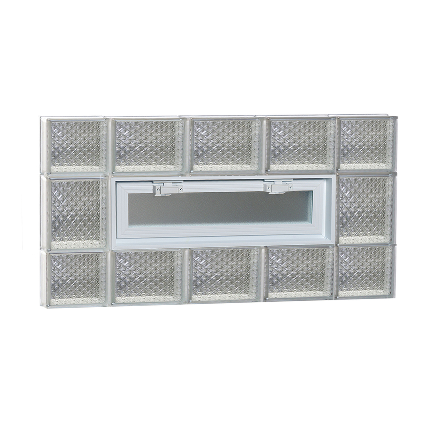 REDI2SET 36 in x 20 in Diamond Glass Pattern Series Frameless Replacement Glass Block Window