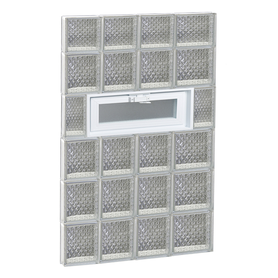 REDI2SET Diamond Pattern Frameless Replacement Glass Block Window (Rough Opening 26 in x 46 in; Actual 25 in x 44.5 in)