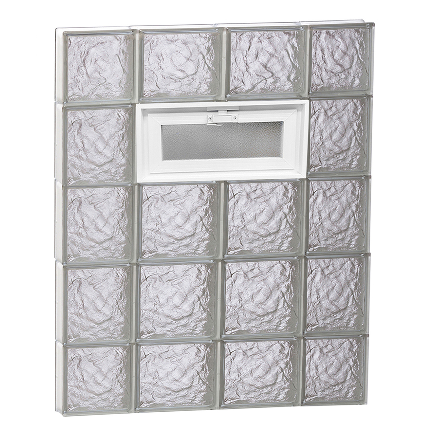 REDI2SET 28 in x 36 in Ice Glass Pattern Series Frameless Replacement Glass Block Window