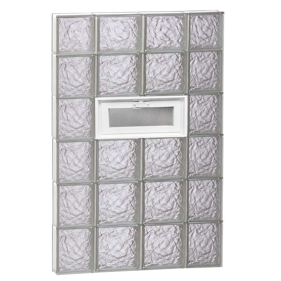 REDI2SET 28 in x 46 in Ice Glass Pattern Series Frameless Replacement Glass Block Window