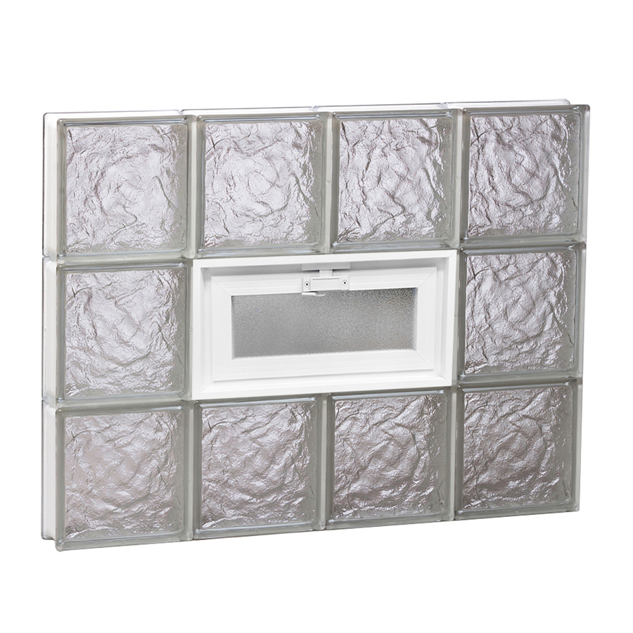 REDI2SET 32 in x 24 in Ice Glass Pattern Series Frameless Replacement Glass Block Window