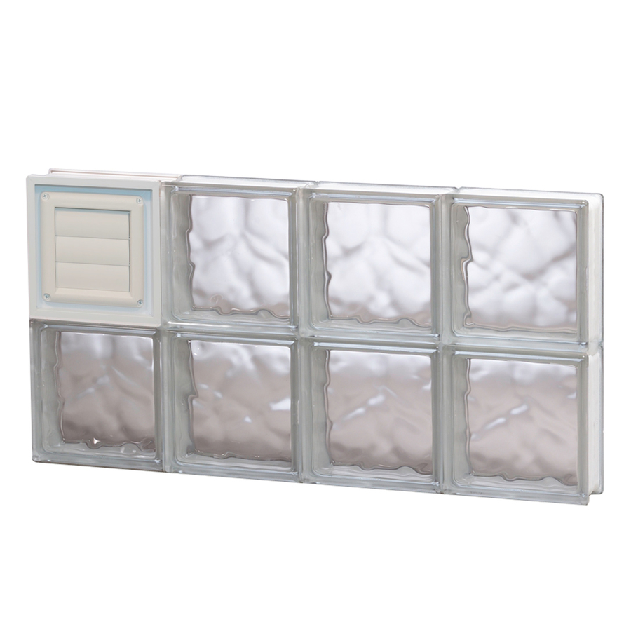 REDI2SET 32 in x 16 in Wavy Glass Pattern Series Frameless Replacement Glass Block Window