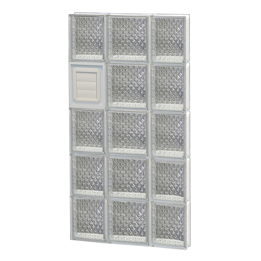 REDI2SET 20 in x 40 in Diamond Glass Pattern Series Frameless Replacement Glass Block Window