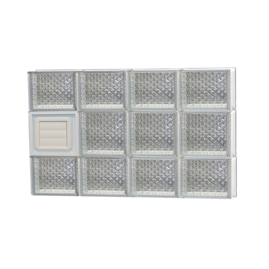 REDI2SET 32 in x 20 in Diamond Pattern Frameless Replacement Glass Block Window