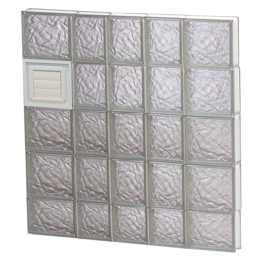 REDI2SET Ice Glass Pattern Frameless Replacement Glass Block Window (Rough Opening 34 in x 38 in; Actual 32.75 in x 36.75 in)