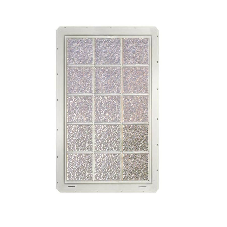 CrystaLok 25 1/2 in x 41 in Ice Pattern Series Vinyl Glass Block Window