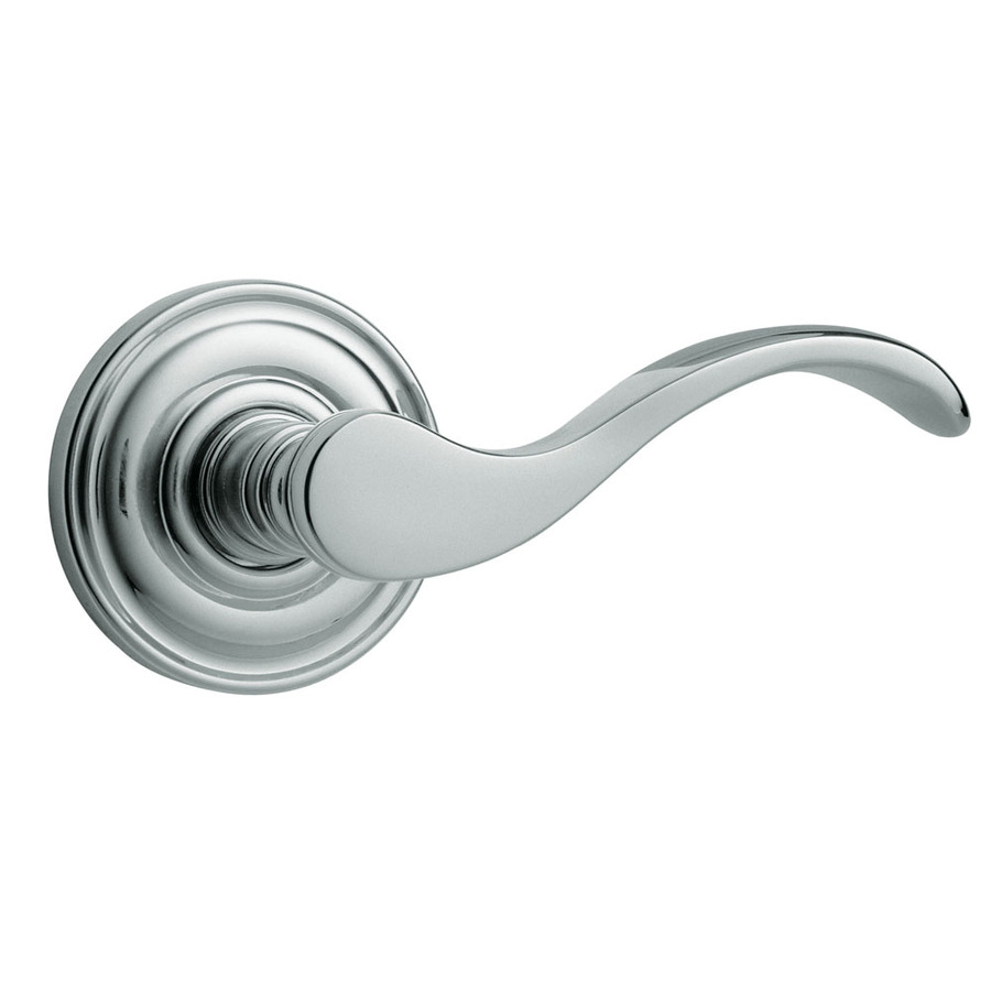 BALDWIN Estate Wave Polished ChromePush Button Lock Privacy Door Lever