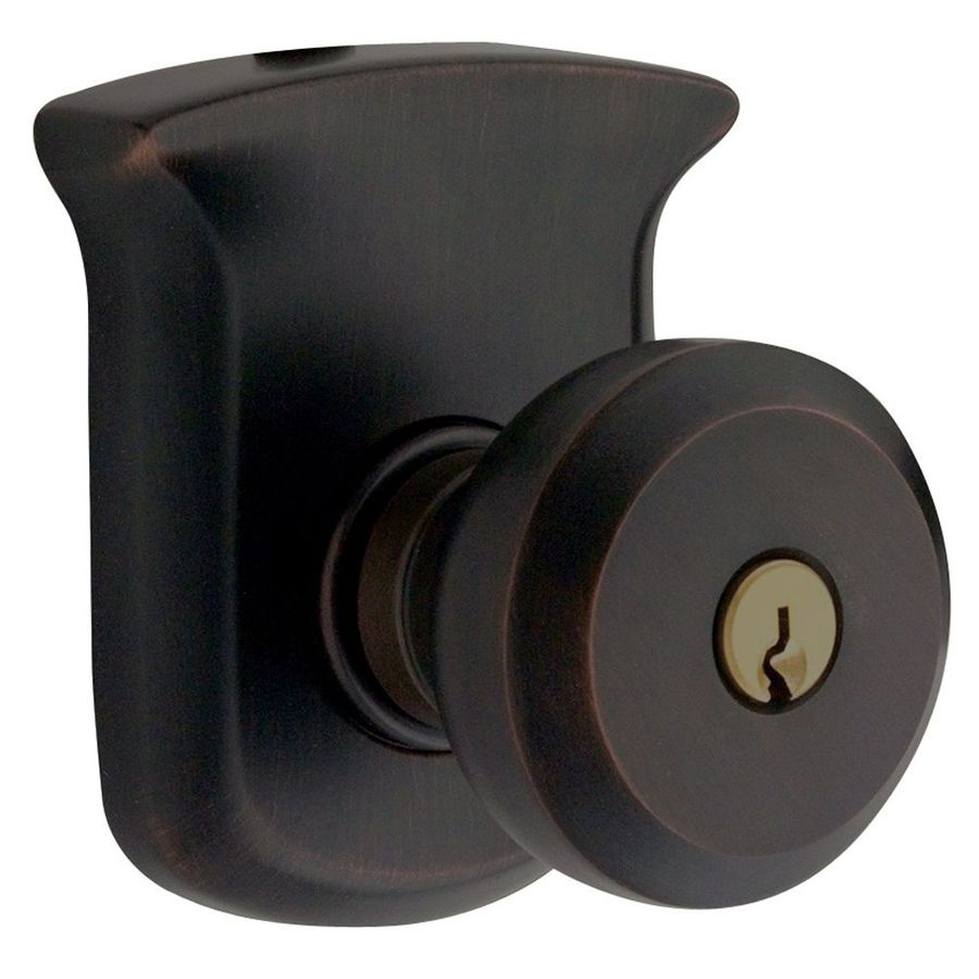 BALDWIN Tahoe Satin Black Round Residential Keyed Entry Door Knob