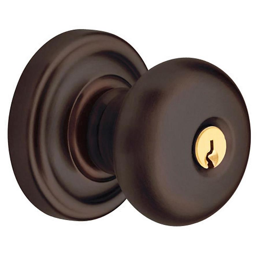 BALDWIN Classic Venetian Bronze Round Residential Keyed Entry Door Knob