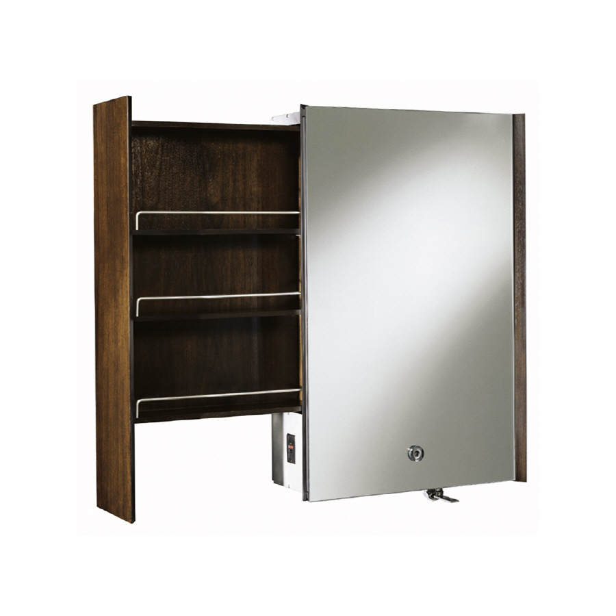 KOHLER Purist 24 in x 36 in Black Walnut Metal Surface Mount Medicine Cabinet