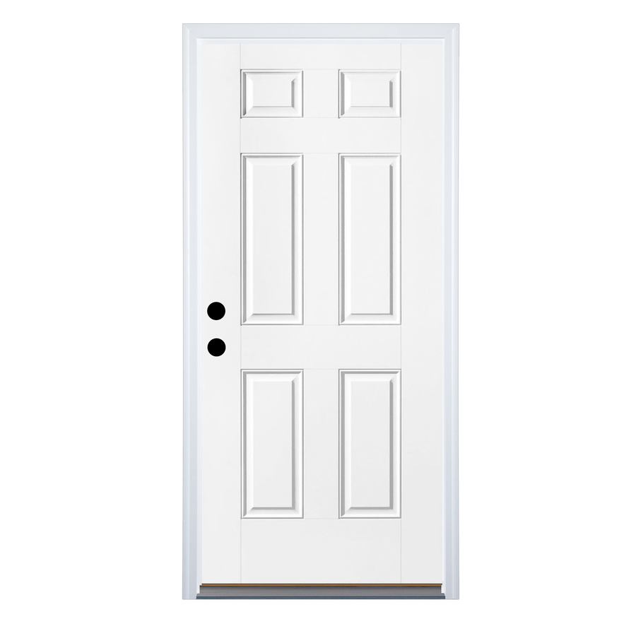 Fire Resistant 6 Panel Prehung Inswing Steel Entry Door (Common 32 in x 80 in; Actual 33.5 in x 81.5 in)