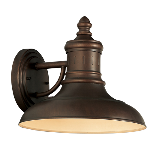 Zoomed: Portfolio Bronze Outdoor Wall Light with Metal Shade