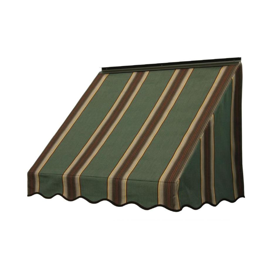 NuImage Awnings 84 in Wide x 18 in Projection Forest Vintage Bar Stripe Slope Window Awning