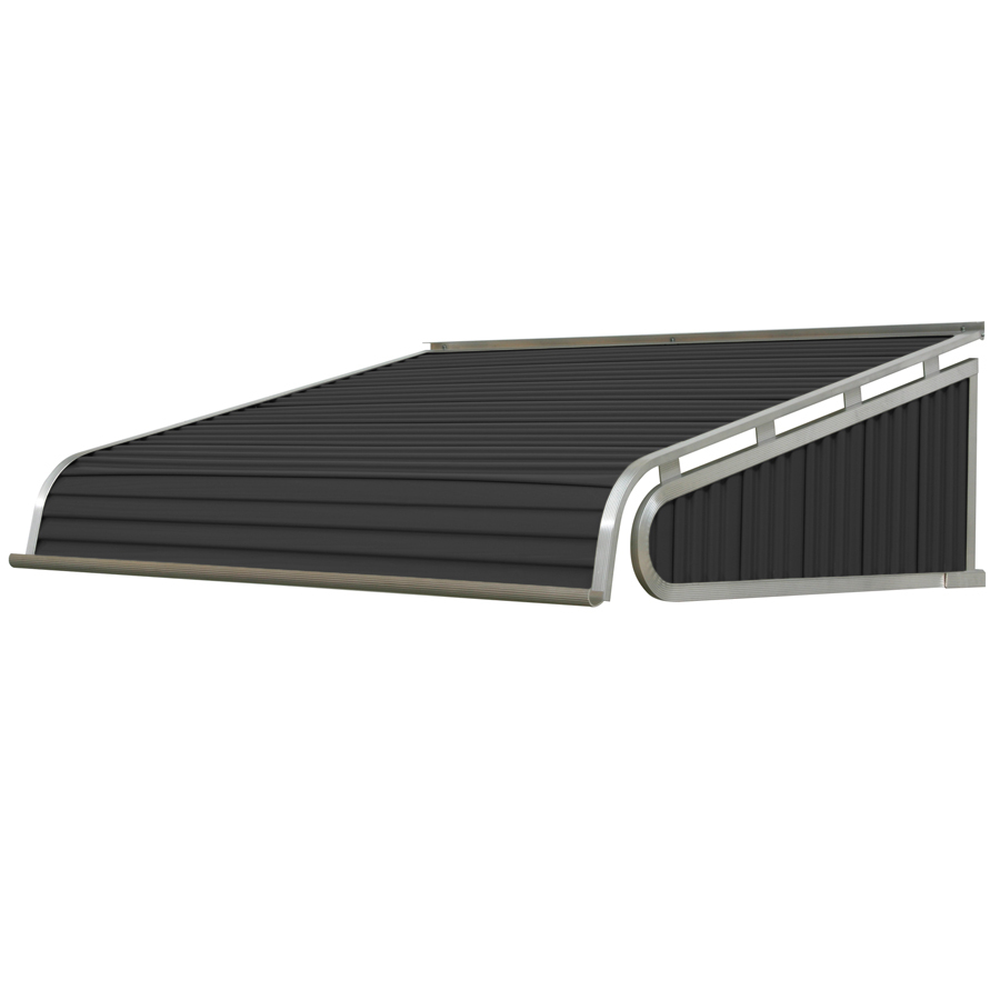 NuImage Awnings 1500 96-in Wide x 42-in Projection Black Solid Slope Door Fixed Awning | K150709690