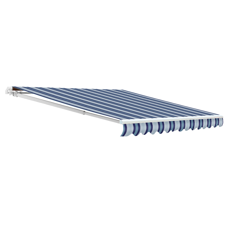 NuImage Awnings 192 in Wide x 144 in Projection Harbor Striped Open Slope Patio Retractable Manual Awning