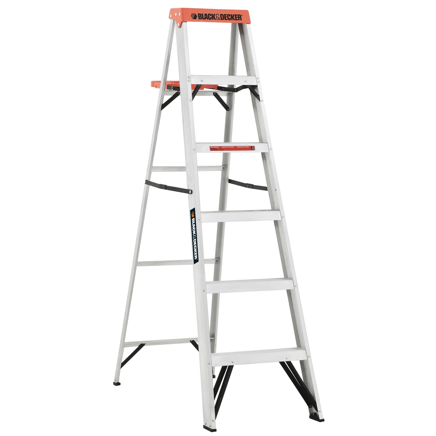 BLACK & DECKER 6 ft Aluminum 225 lb Type II Step Ladder