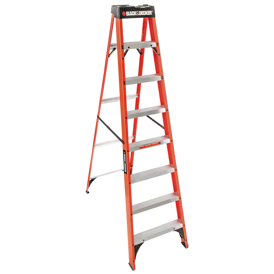 BLACK & DECKER 8 ft Fiberglass 225 lb Type II Step Ladder