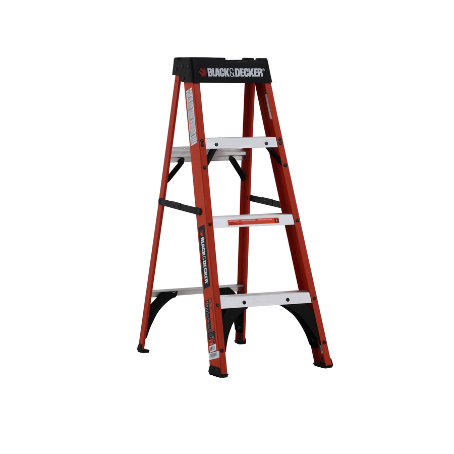 BLACK & DECKER 4 ft Fiberglass 225 lb Type II Step Ladder