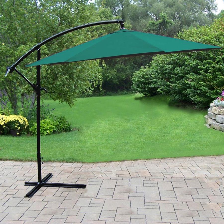 Oakland Livingoakland Living 10 Ft Octagon Green With Black Aluminum Frame Push Button Tilt Offset Patio Umbrella Polyester 4110 Gn Dailymail