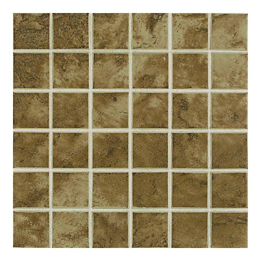 American Olean 10 Pack 12 in x 12 in Montevina Brown Suede Ceramic Mosaic Square Floor Tile (Actuals 12 in x 12 in)