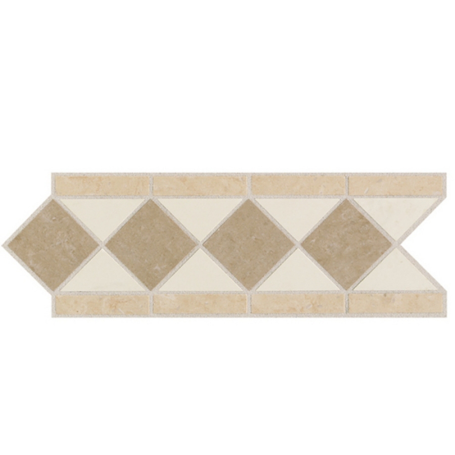 American Olean Hennessey Place Carrara/Crema Accent Glazed Porcelain Indoor/Outdoor Listello Tile (Common 5 in x 15 in; Actual 5 in x 15 in)