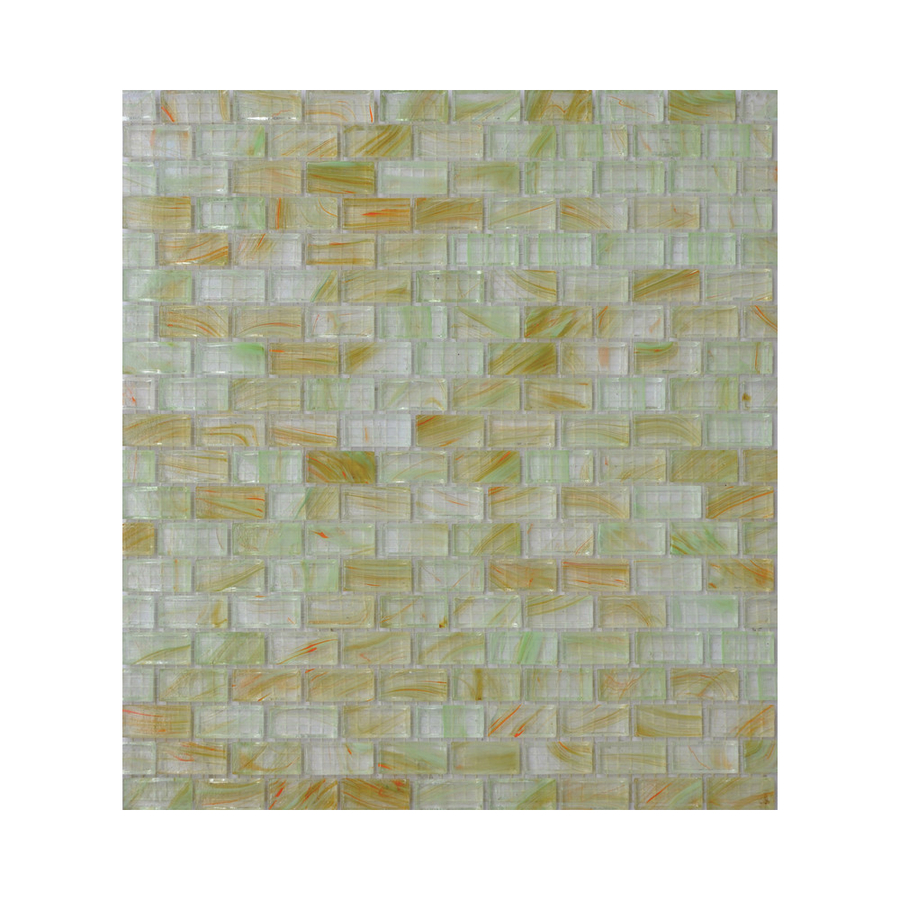 American Olean Visionaire Tranquil Spa Glass Mosaic Subway Indoor/Outdoor Wall Tile (Common 13 in x 13 in; Actual 12.87 in x 12.87 in)