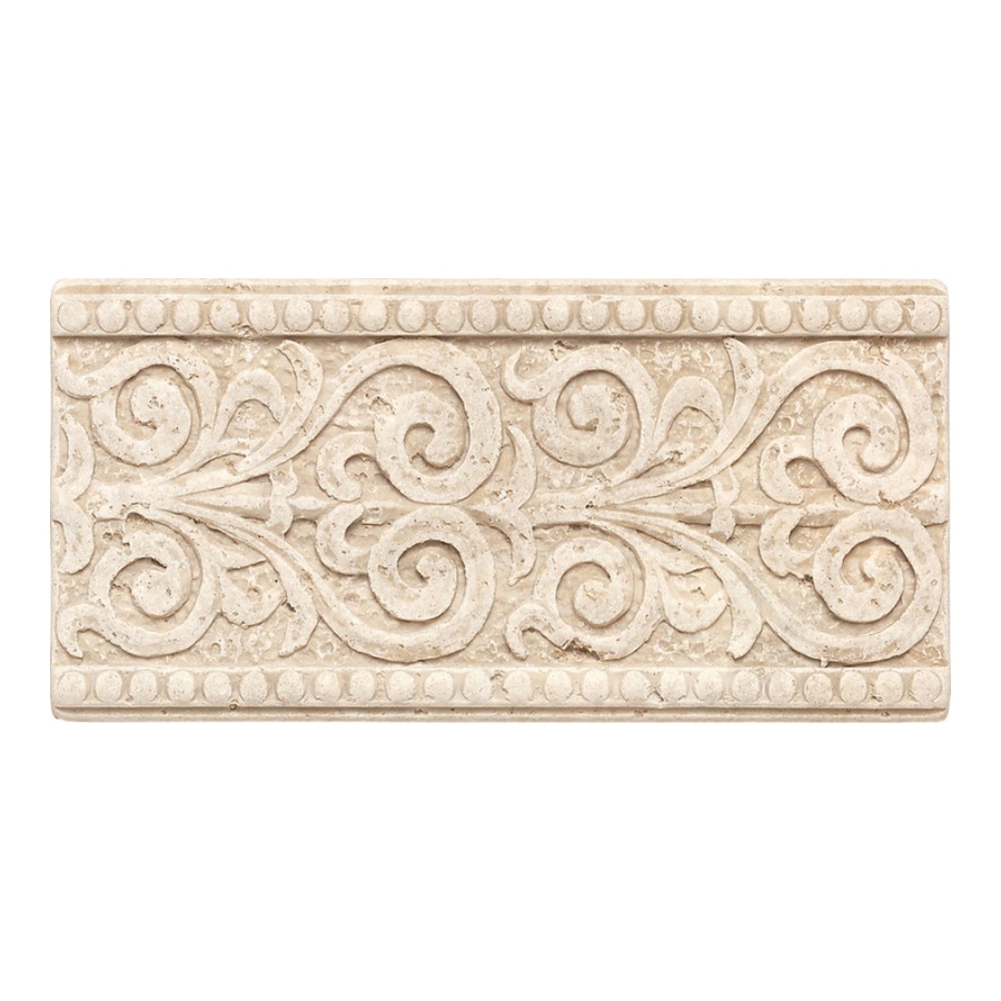 American Olean Designer Elegance Botticino Ceramic Listello Tile (Common 4 in x 8 in; Actual 4 in x 8 in)