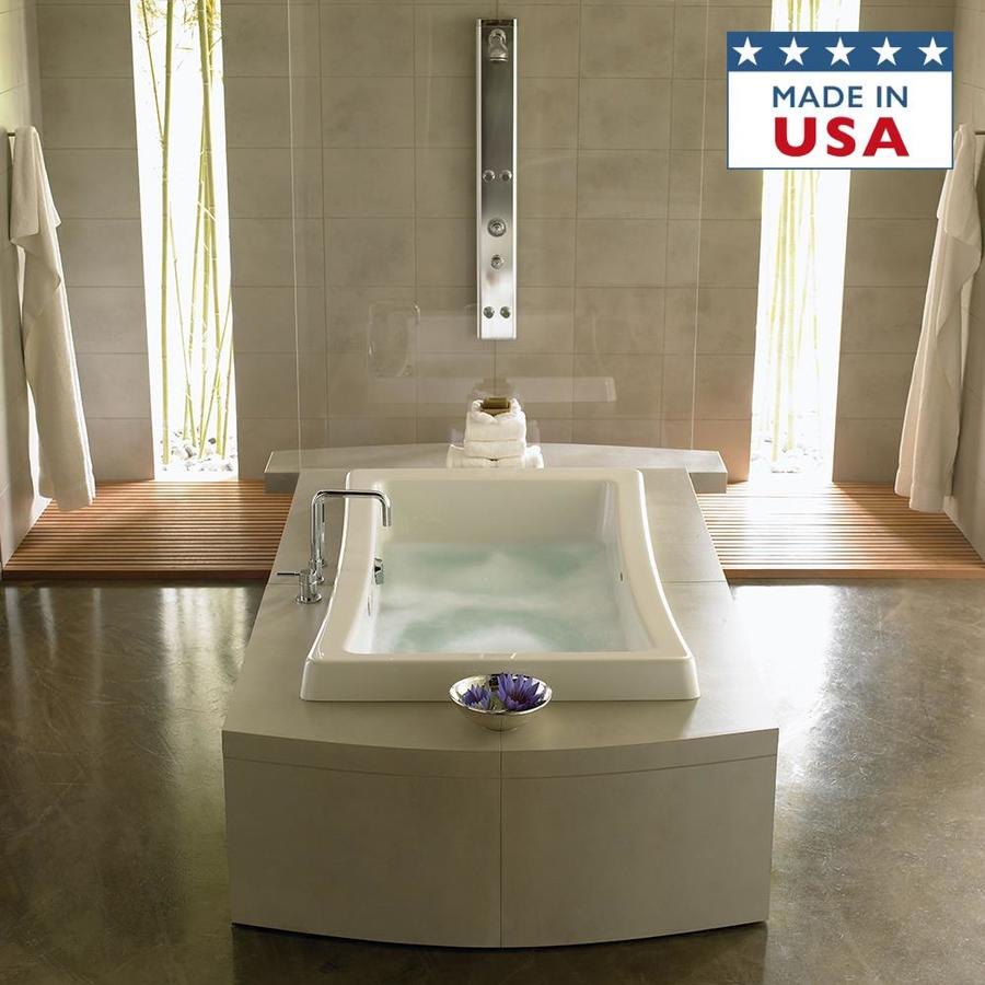 Jacuzzi Allusion 72 in L x 36 in W x 26 in H White Acrylic Rectangular Drop In Bathtub with Center Drain