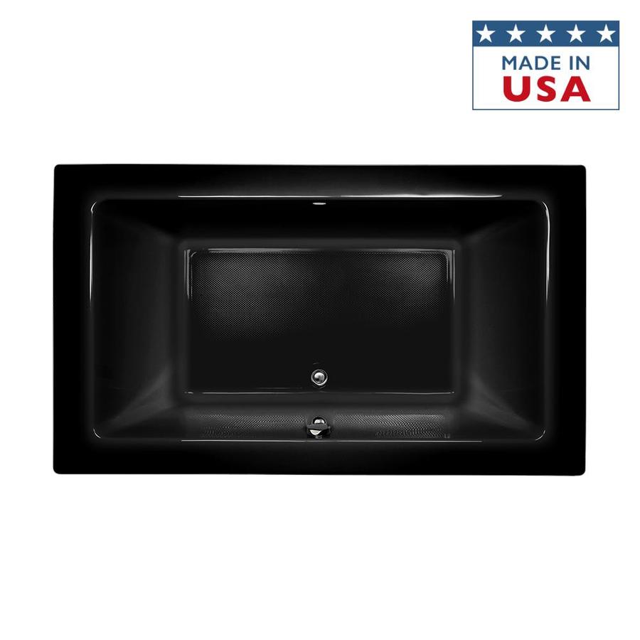 Jacuzzi Sia 66 in L x 36 in W x 24 in H Black Acrylic Rectangular Drop In Bathtub with Center Drain