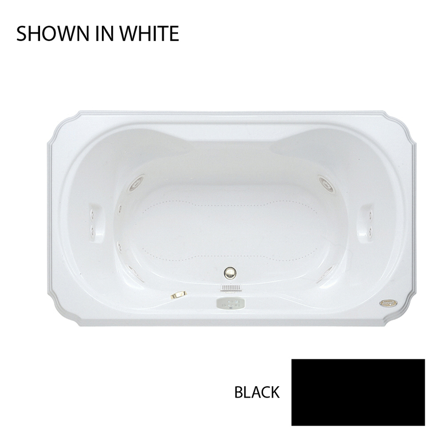 Jacuzzi Bellavista 66 in L x 42 in W x 26 in H 2 Person Black Acrylic Hourglass in Rectangle Drop In Whirlpool Tub and Air Bath