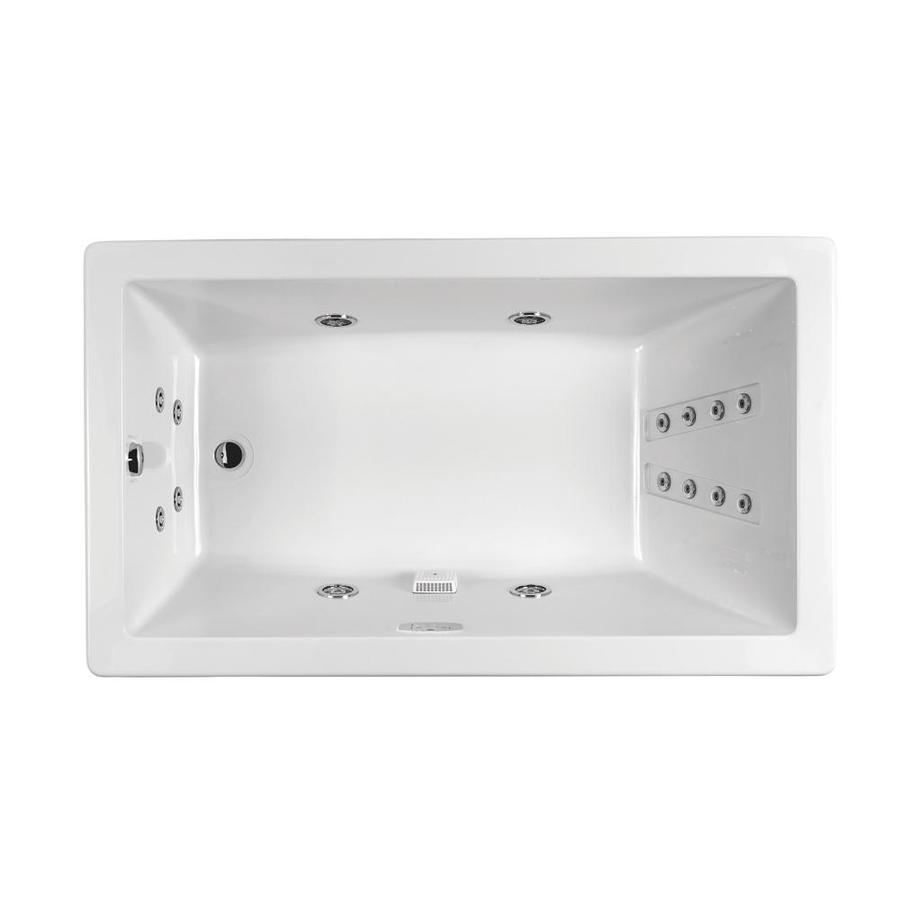 Jacuzzi Elara 66 in L x 36 in W x 26 in H White Rectangular Whirlpool Tub