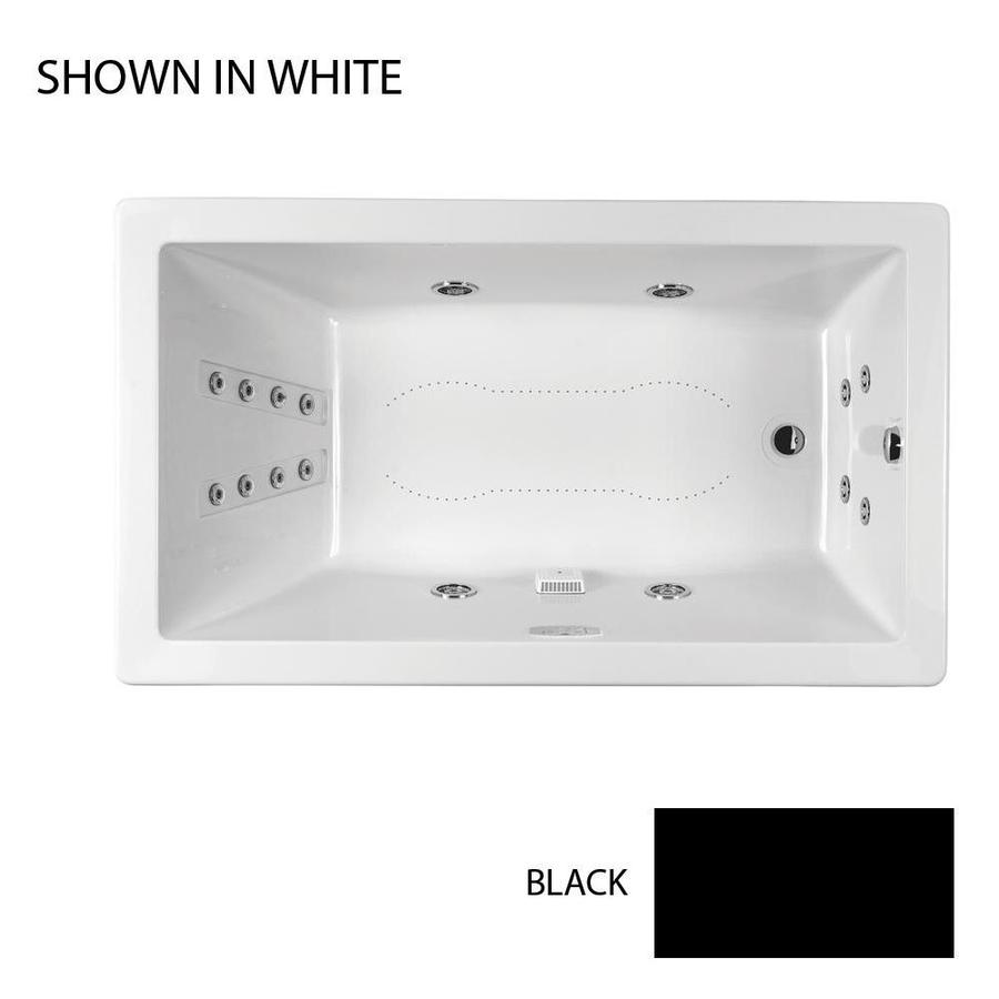 Jacuzzi Elara 66 in L x 36 in W x 26 in H Black Acrylic Rectangular Whirlpool Tub and Air Bath