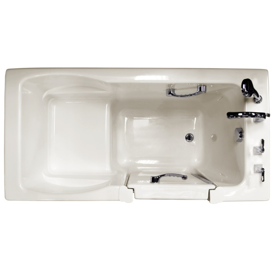 Ristorre Oyster Acrylic Rectangular Walk in Bathtub with Front Center Drain (Common 30 in x 60 in; Actual 38.5 in x 30 in x 60 in)