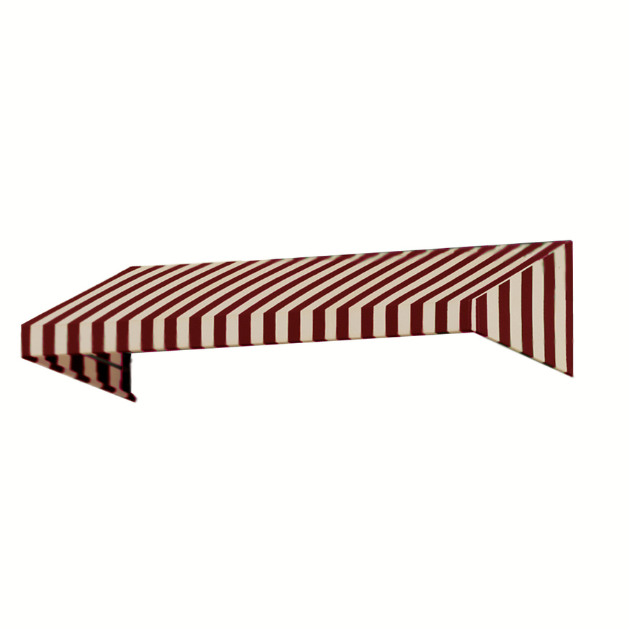 Awntech New Yorker 40.5-in Wide x 36-in Projection Burgundy/Tan Striped Striped Slope Window/Door Fixed Awning in Red | CN33-L-3BT