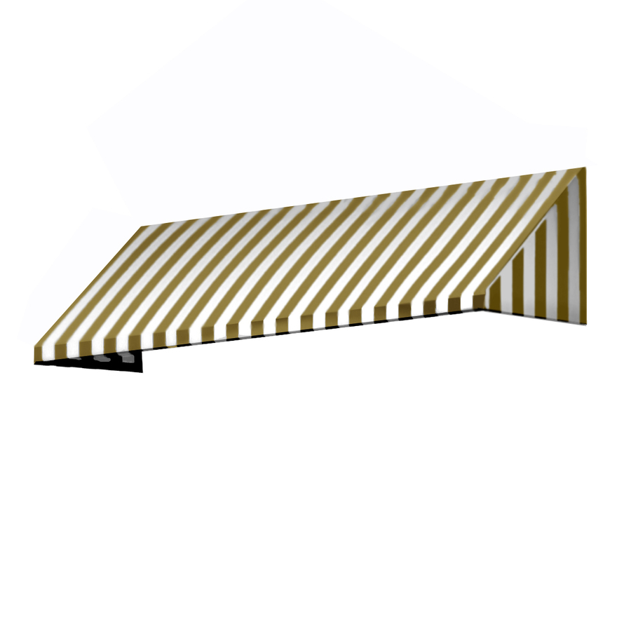 Awntech 304.5 in Wide x 36 in Projection Linen/White Stripe Slope Window/Door Awning