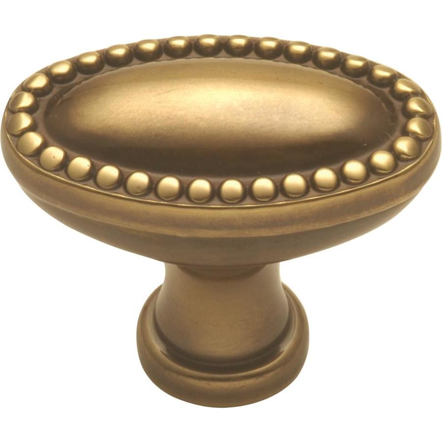 Hickory Hardware 1 3/8 in SherWood Antique Brass Savannah Oval Cabinet Knob