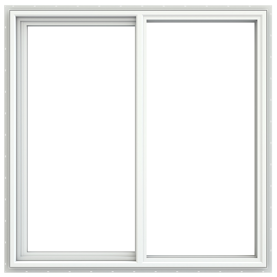 JELD WEN V4500 Series Left Operable Vinyl Double Pane Sliding Window (Fits Rough Opening 48 in x 48 in; Actual 47.5 in x 47.5 in)